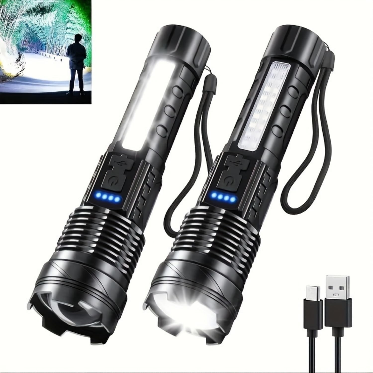 Suptruck Voltguard X95 Tactical Flashlight, 2 PCS Flashlights High Lumens, wi…
