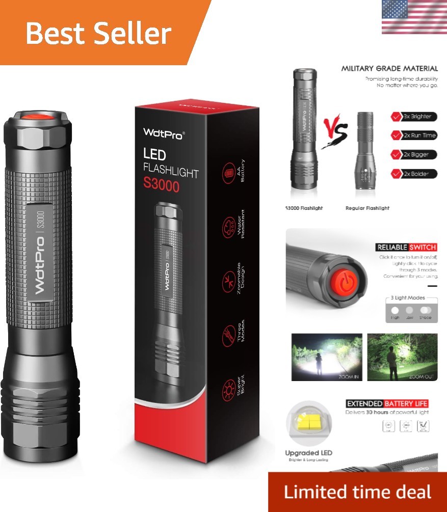 Durable LED Flashlight S3000 – Extreme Brightness for Camping & Emergencies