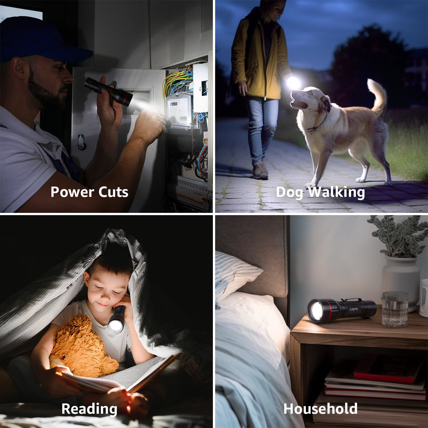 LED Flashlights with Clip , LE2050 High Lumen, 5 Lighting Modes, Zoomable Waterp