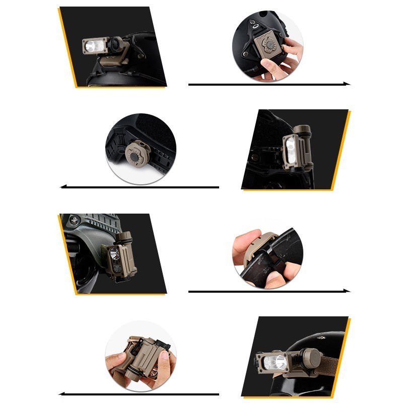Tactical Headlamp Sidewinder II LED Helmet Light Safety Signal Optical Tool