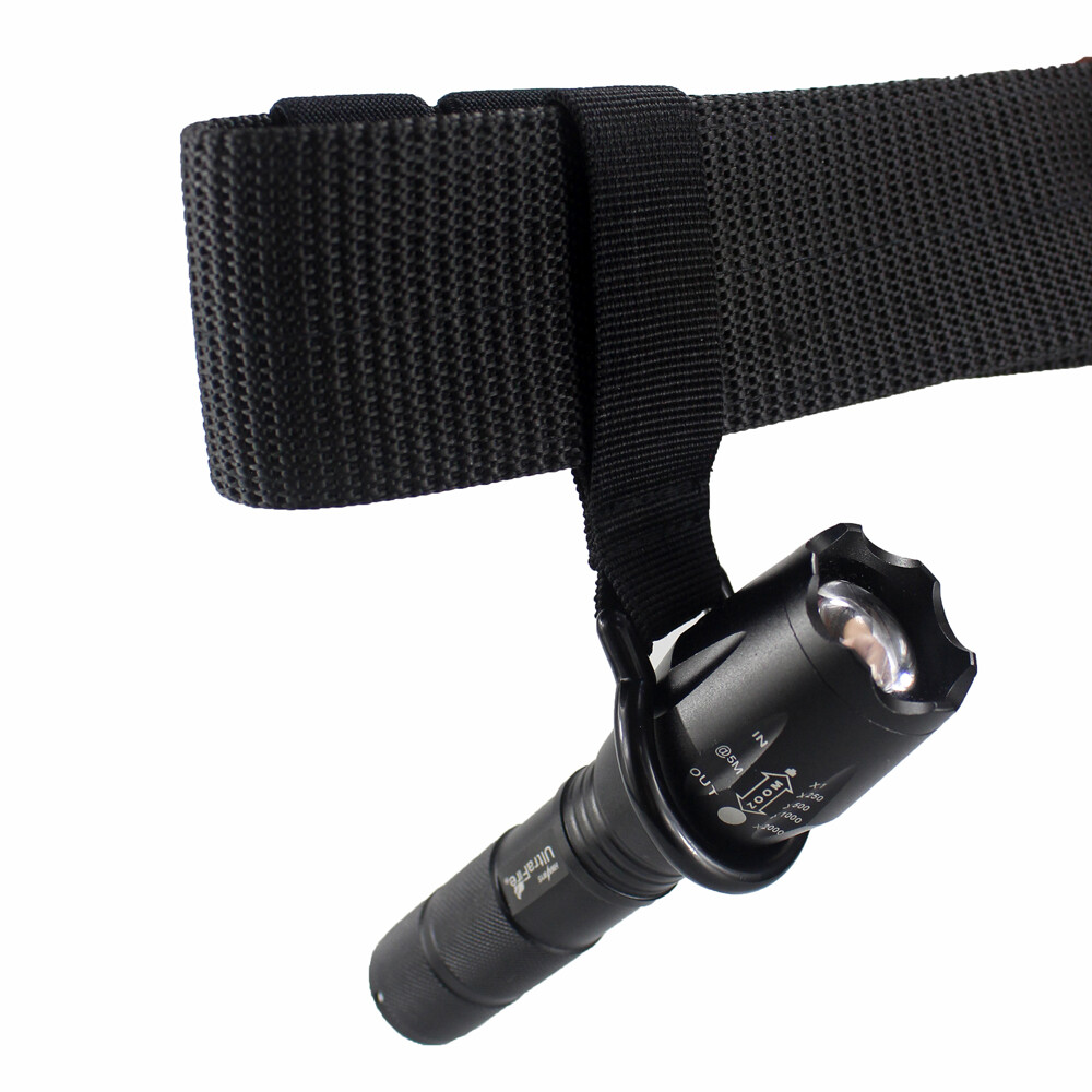 Nylon Web Metal Ring Holder for C-Cell Flashlight Baton Duty Belt Slide-On Style