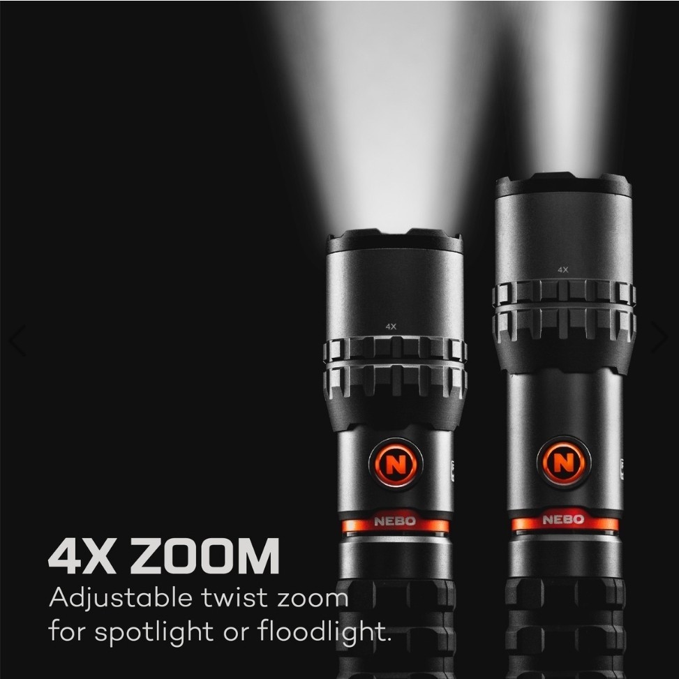 NEBO Slyde King 2K 2000 Lumen Flashlight 500 Lumen Worklight 2-In-1 Rechargeable