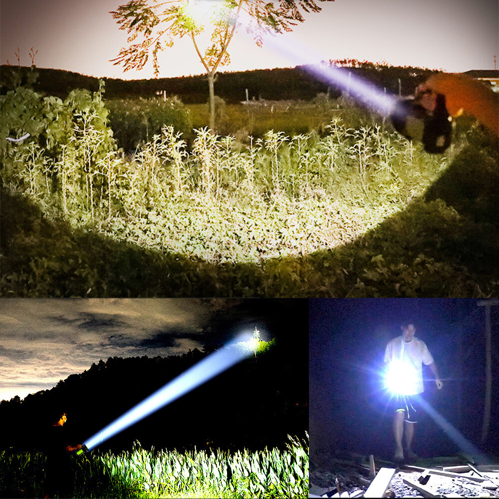 Rechargeable Flashlight Searchlight LED Handheld Emergency Fishing Camping Lamp