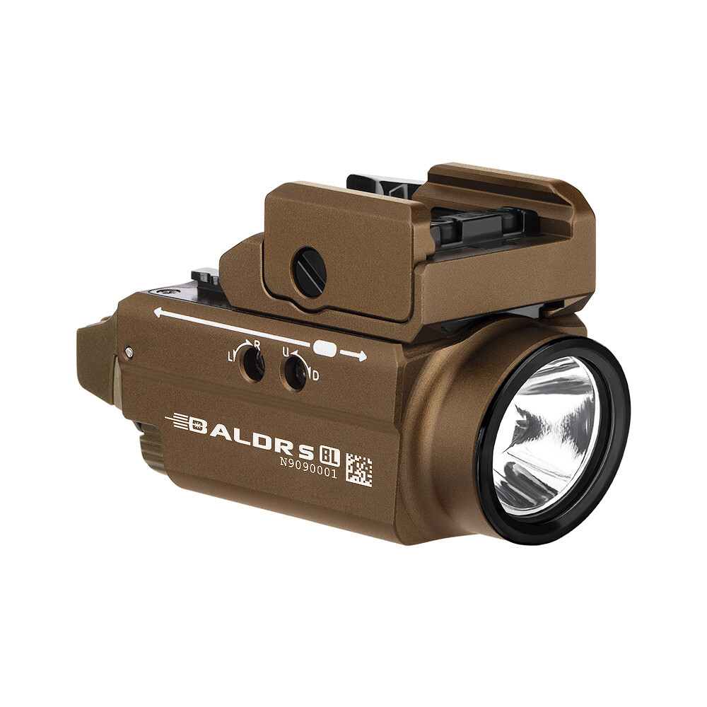 Olight Baldr S BL Desert Tan 800 Lumens Rail Mounted Weapon Light, w/Blue Laser