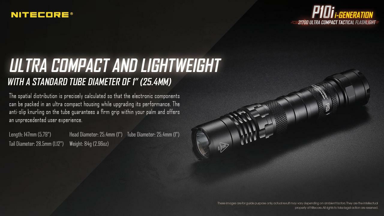 NITECORE P10i Type-C RECHARGEABLE ULTRA COMPACT FLASHLIGHT – 1800 Lumen – w/ Off