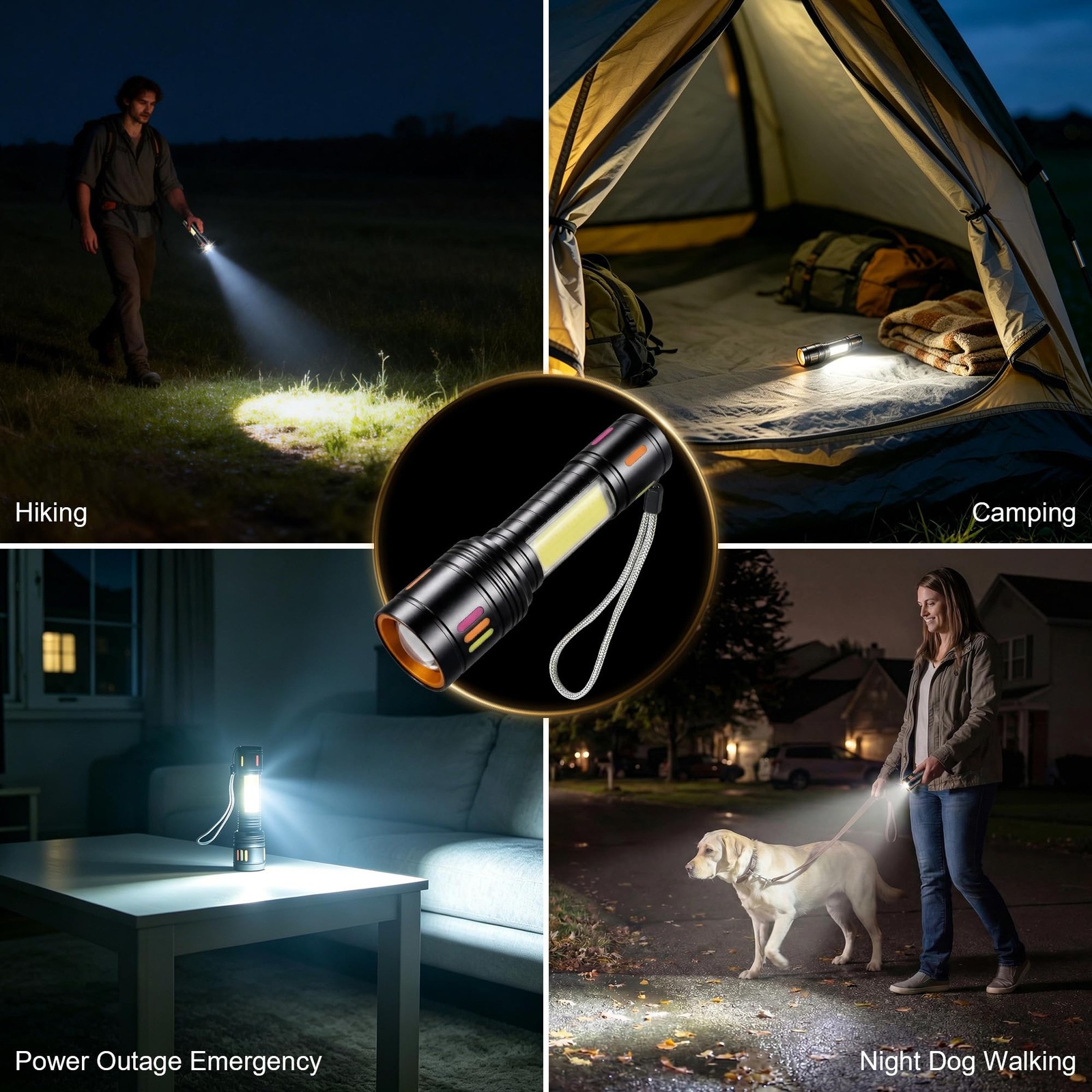 Rechargeable Flashlight High Lumens LED Super Bright Waterproof