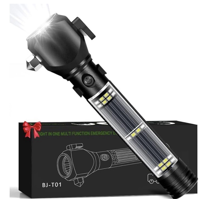 8 in 1 Multi Functional Rechargeable LED Flashlight Emergency Equipment BJ-T01