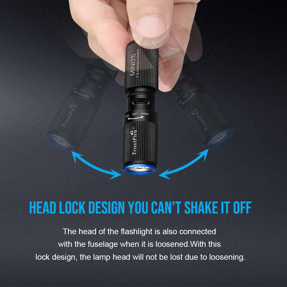 TrustFire Mini2 EDC Keychain Flashlight USB Rechargeable Keyring Pocket Torch US