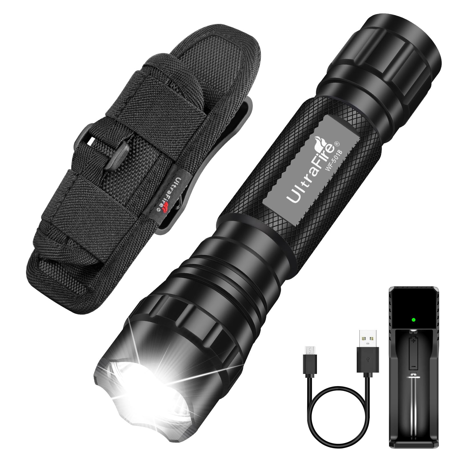 tactical flashlights high lumens-1200 lm police flashlight with holster for d…