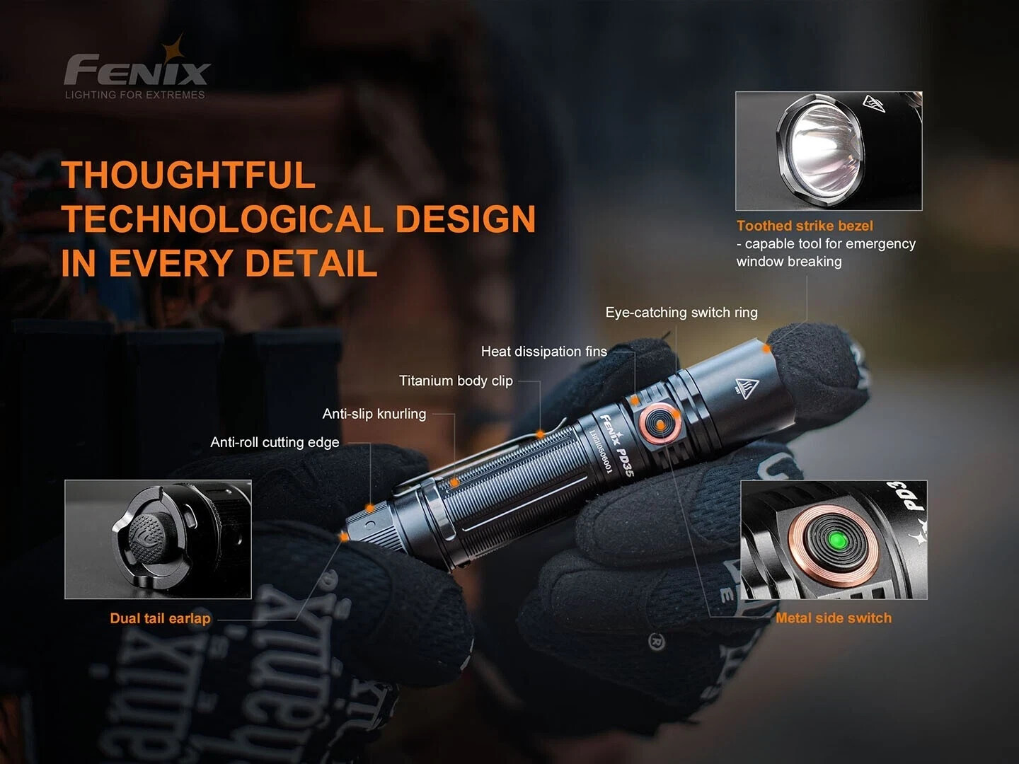 Fenix PD35 v3.0 1700 Lumen Flashlight with USB Rechargeable Battery