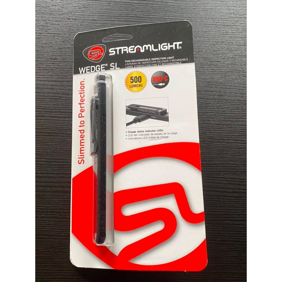 Streamlight Wedge SL 500 Lumen Rechargeable Everyday Carry Penlight in Black