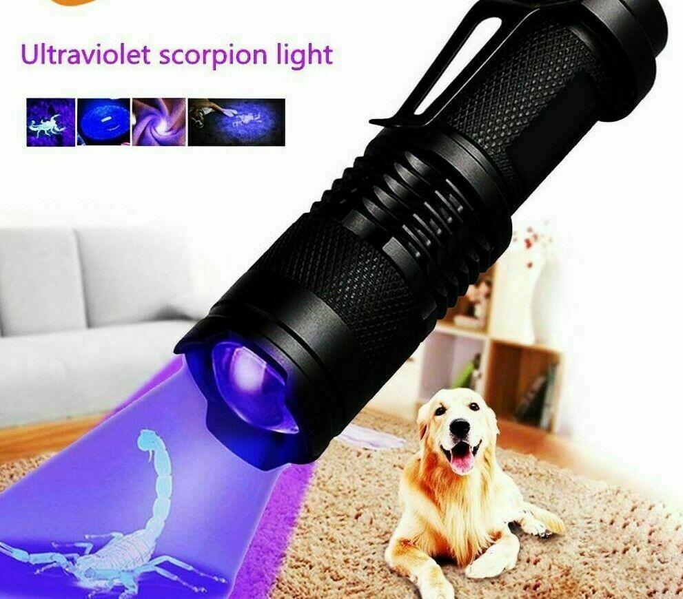 Super Bright 90000lm UV Ultra Violet light Blue Purple LED Flashlight Torch Lamp