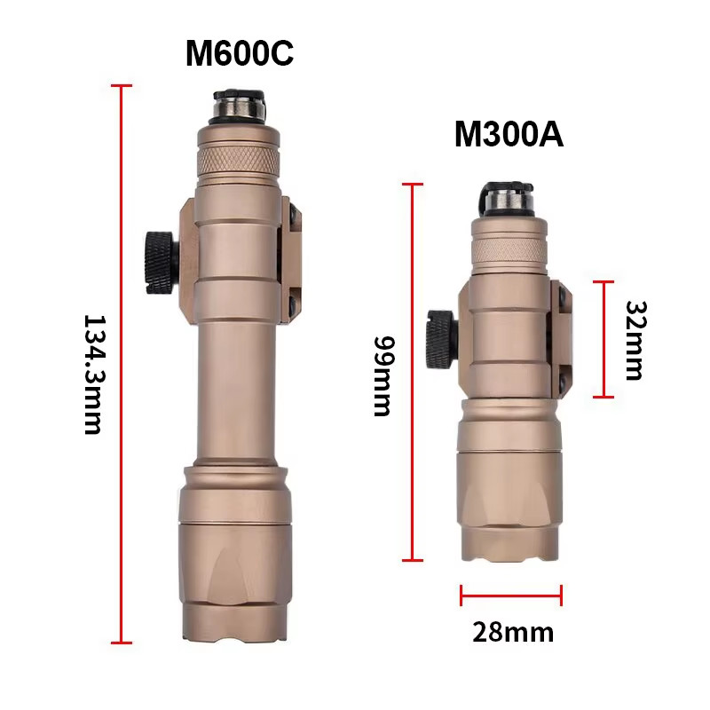 WADSN M300A/M600C Tactical Flashlight&Metal CNC Offset Mount Base Rail Bracket