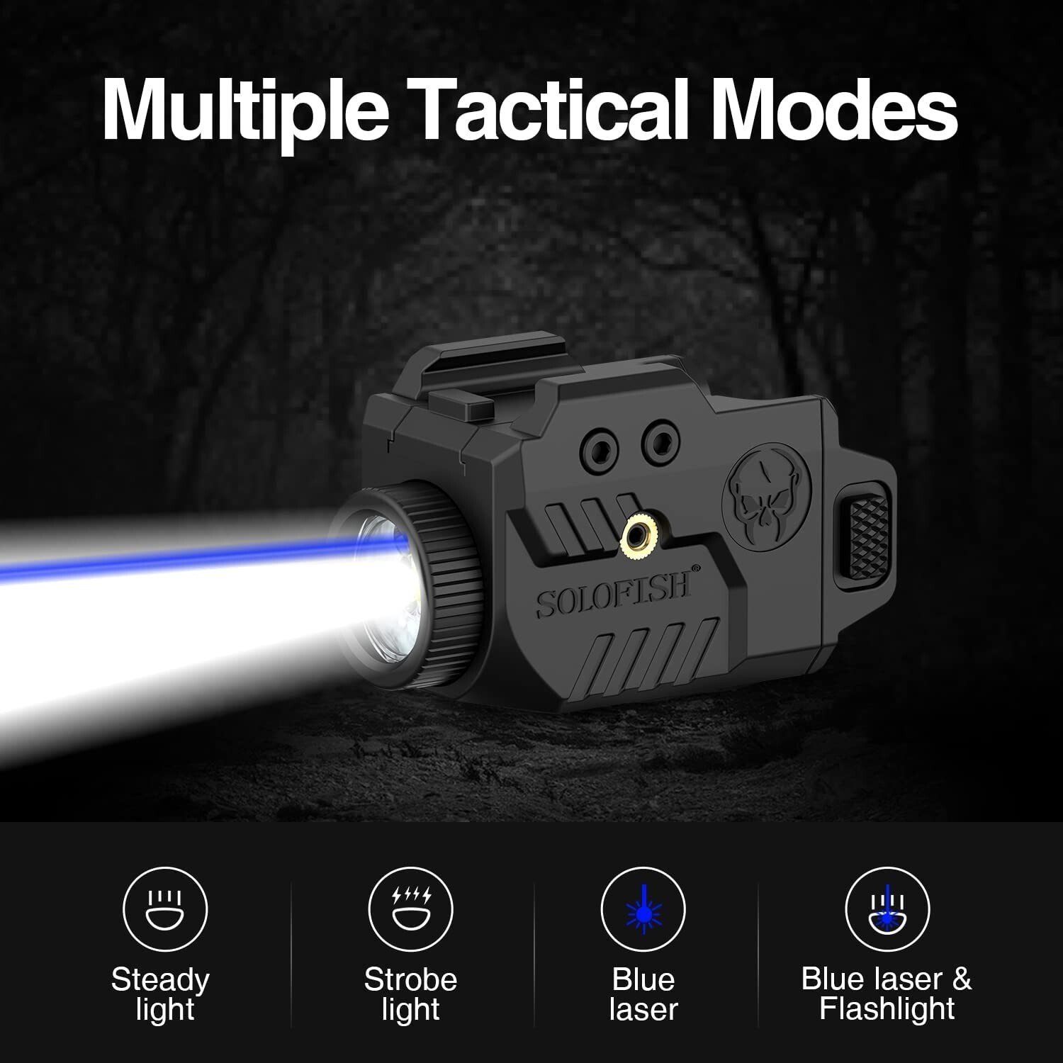 Solofish Inside Blue Laser Sight & Flashlight Combo for Picatinny Rail Handgun