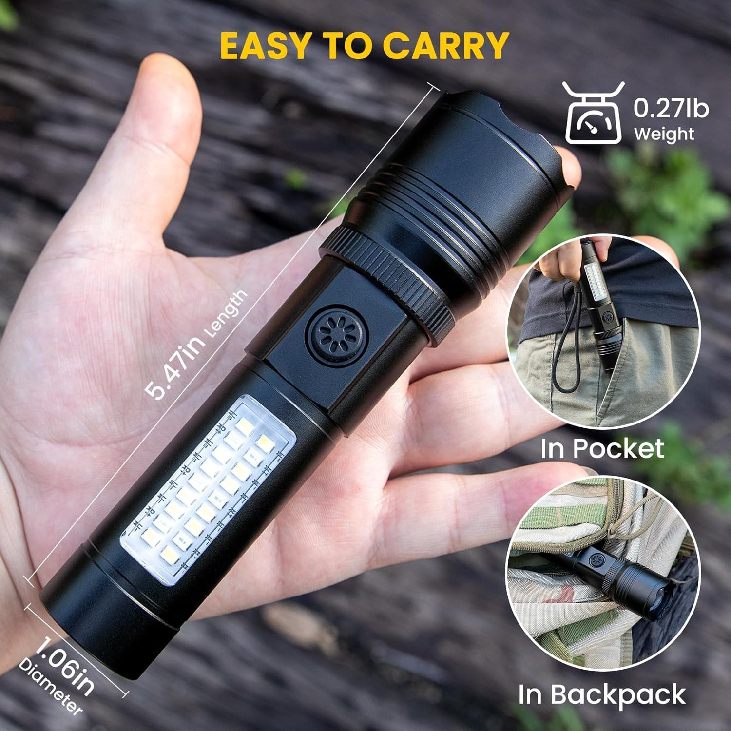 Flashlight Rechargeable Flashlights High Lumens, 99,000 LM Bright LED Flashlight