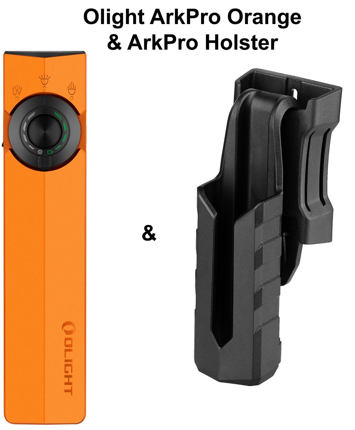 Olight ArkPro Class 3R Orange CW Light & ArkPro Holster, 1500 Lumens, 205 Meters
