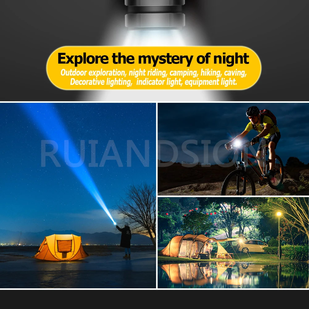 4Pcs E10 Outdoor Light Lamp LED Screw Flashlight Torch Bulb Mini Working Lamp