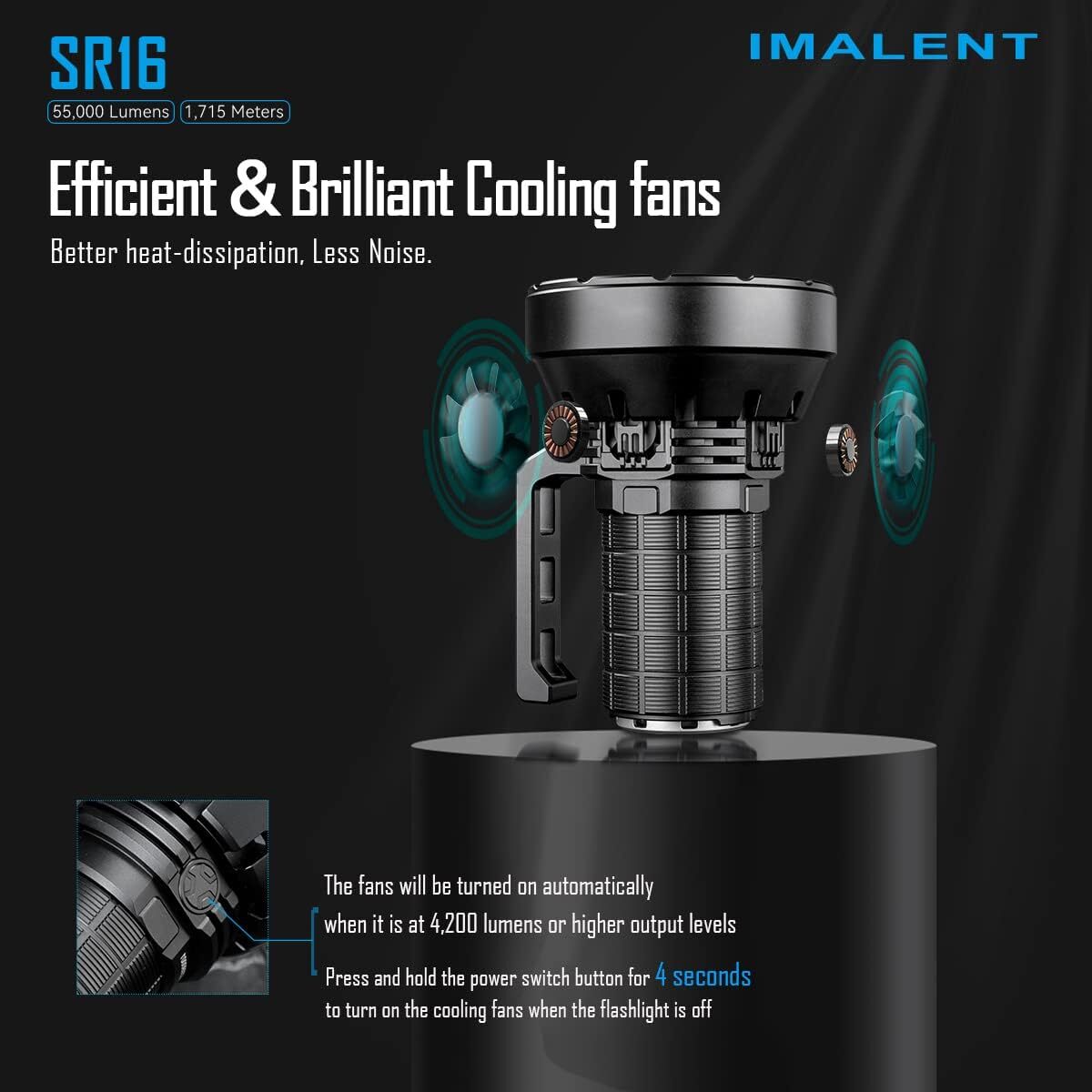 IMALENT SR16 Rechargeable Flashlight 55000 Lumens Super Bright Led Flashlight