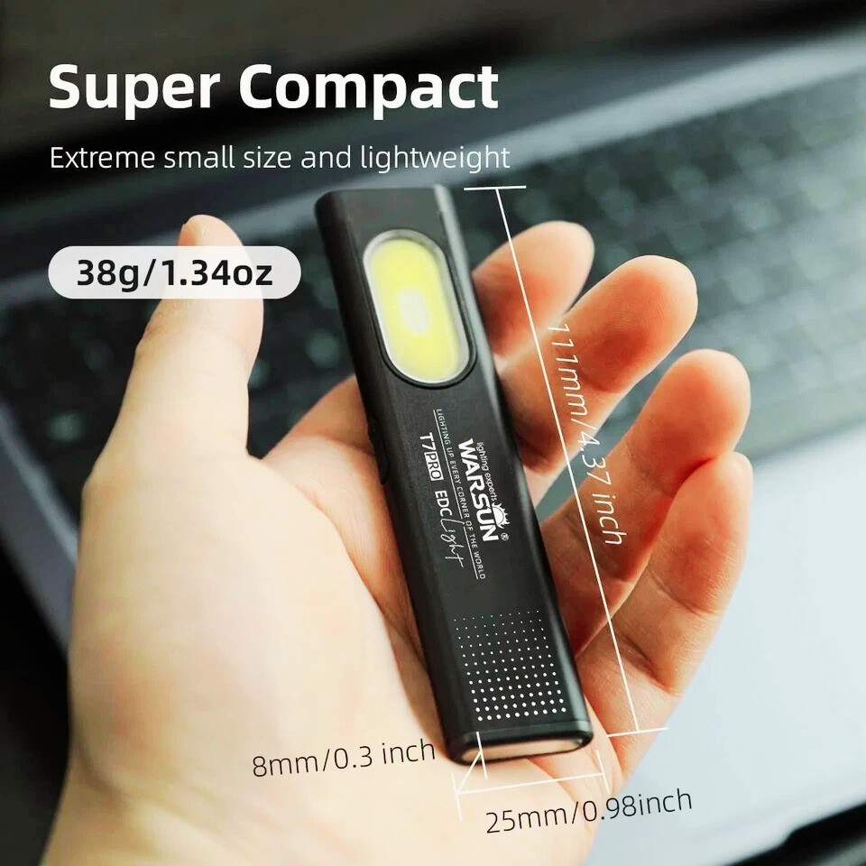 Warsun T7 Keychain Flashlight Mini 800Lm LED Torch USB Rechargeable Waterproof