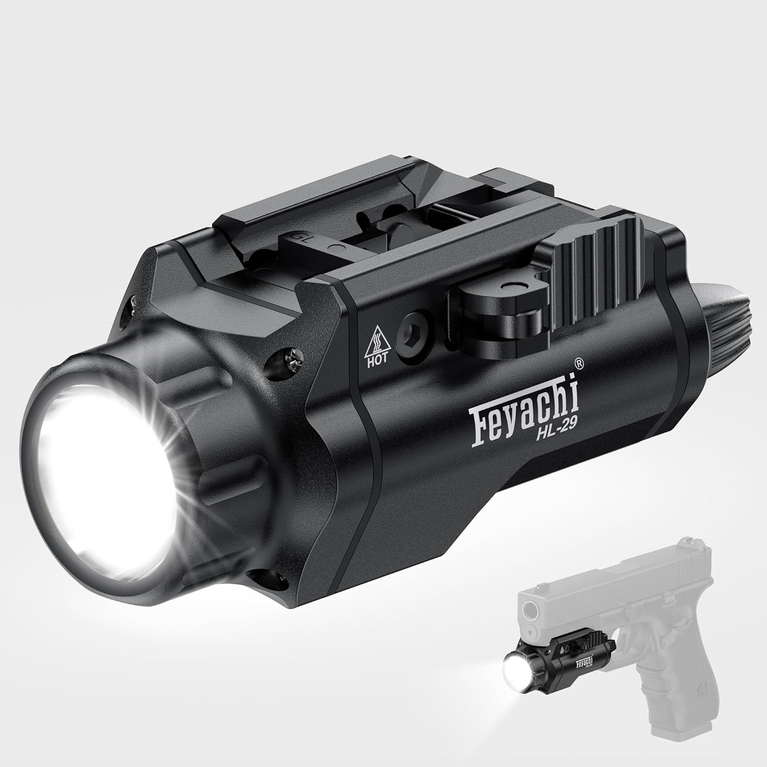 1500 Lumens Tactical Flashlight with Picatinny Rail Adapters, IPX7 Waterproof