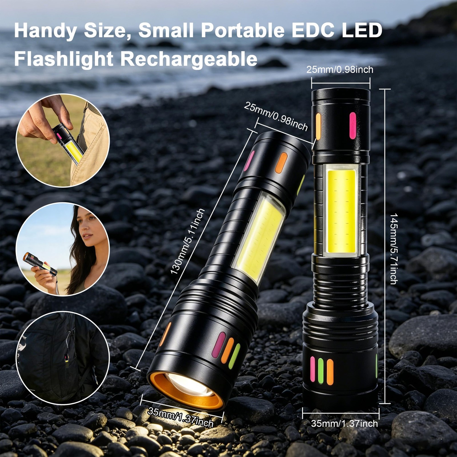 Rechargeable Flashlight High Lumens LED Super Bright Waterproof