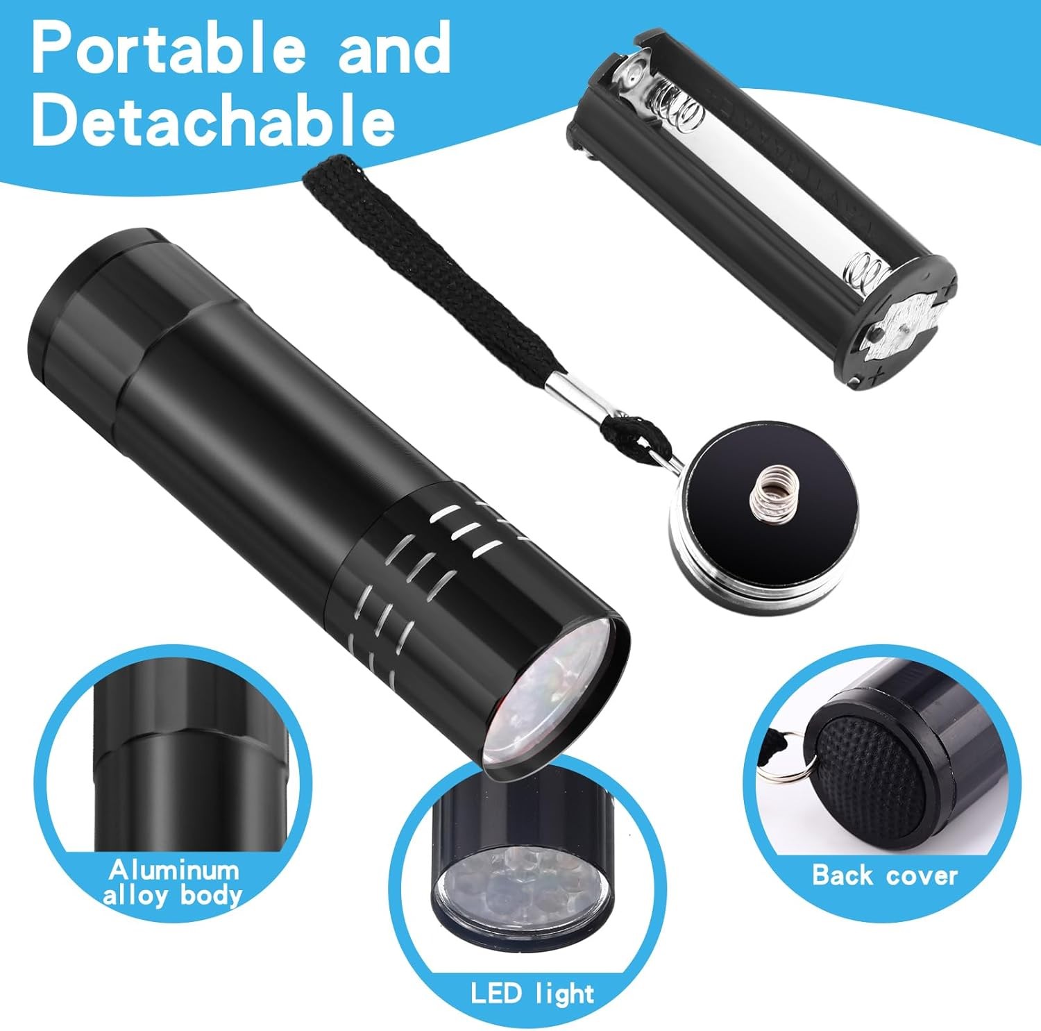 12PC UV Flashlight Black Light Super Bright 120000lm Torch Ultra Violet Lamp LED