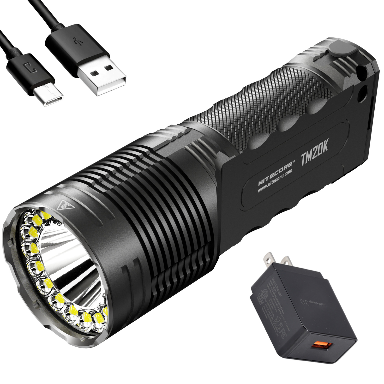 NITECORE TM20K 20K Lumens Flashlight with LumenTAC Quick Charging 3.0 Adapter