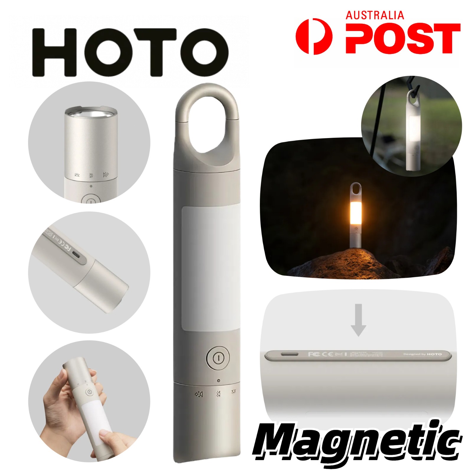 HOTO Torch Super Bright LED Flashlight Mini Magnetic Waterproof Lamp Camping USB