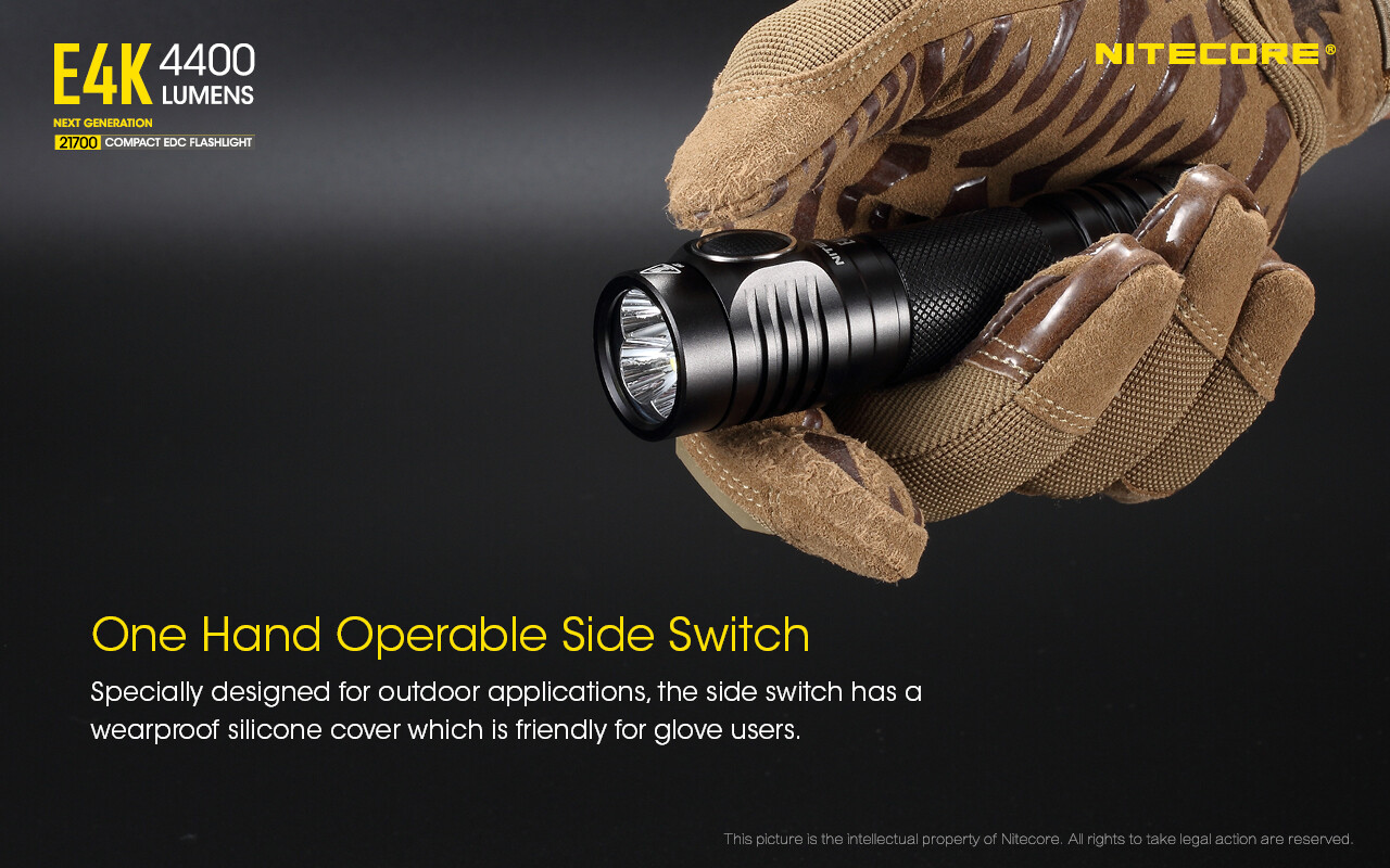 NITECORE E4K EDC Flashlight 4x CREE XP-L2 V6 4000 Lumens w/ EXTRA NL2150HPR