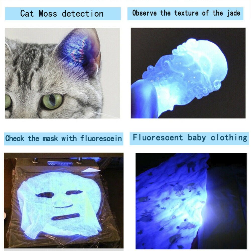 2Pcs UV UltravioletLED Flashlight Black Light 395nm Detector Urine Pet Stains