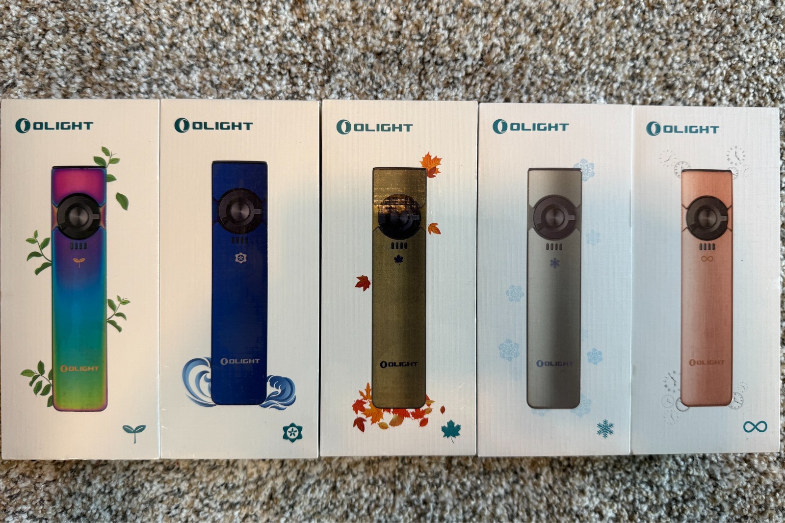 EXTREMELY RARE, NEW, SEALED Olight Arkfeld Ti COMPLETE SET + Eternal!