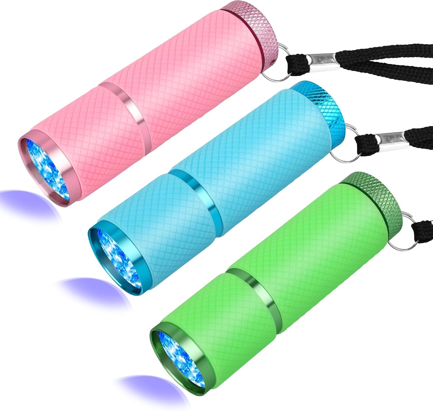 3pcs Black Light Flashlight, U,V LED Flashlight | Portable Ultraviolet Light