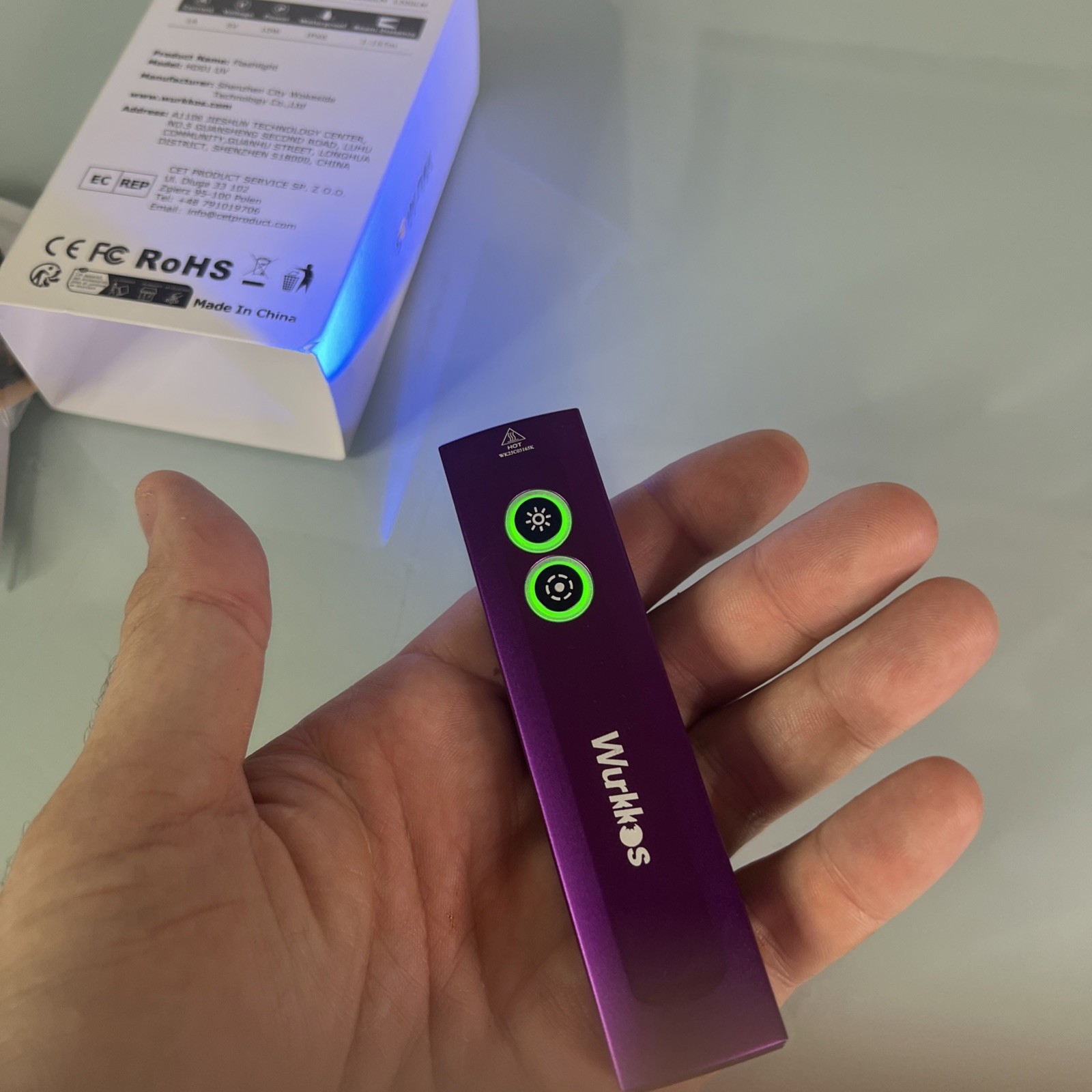 Wurkkos HD01 UV Flashlight, Rechargeable EDC Flashlight, Led Flashlight with 365
