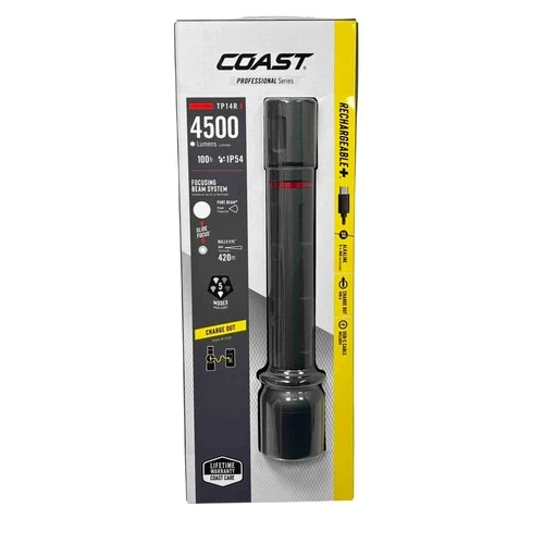 NEW Coast Professional Series TP14R 4500 Lumen Focusing Beam Flashlight 0934 C3