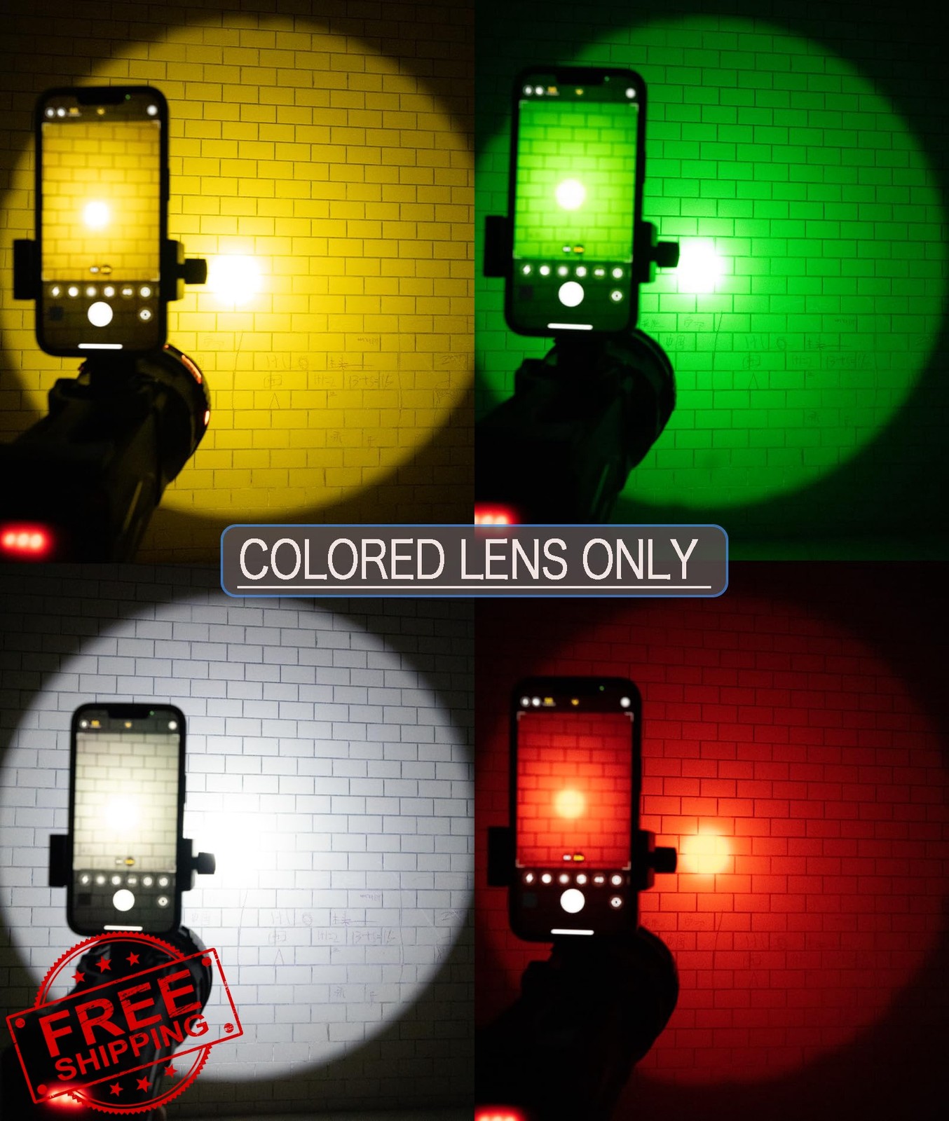 BIGSUN Q984 LED Spotlight 1600000 Lumens 4-Color Lenses
