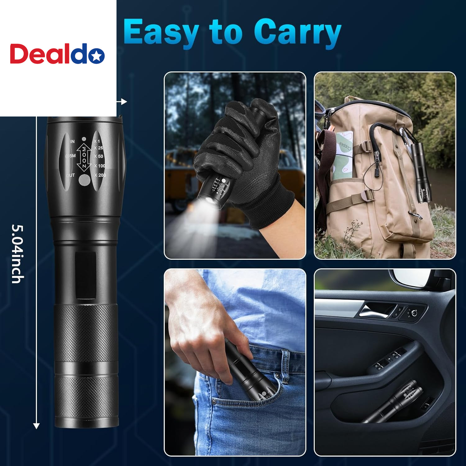 6Pack LED Flashlights High Lumens, 5Mode Tactical Flashlight for Home, Small Fla