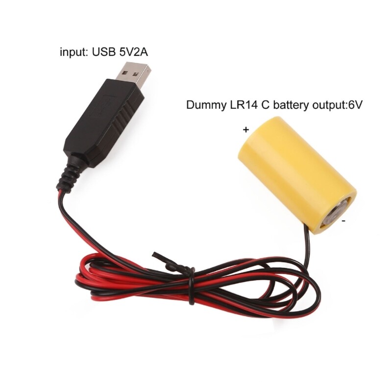 97cm Battery Eliminators Replace 4pcs 1.5V LR14 C Connect Replace 4×1.5V Battery