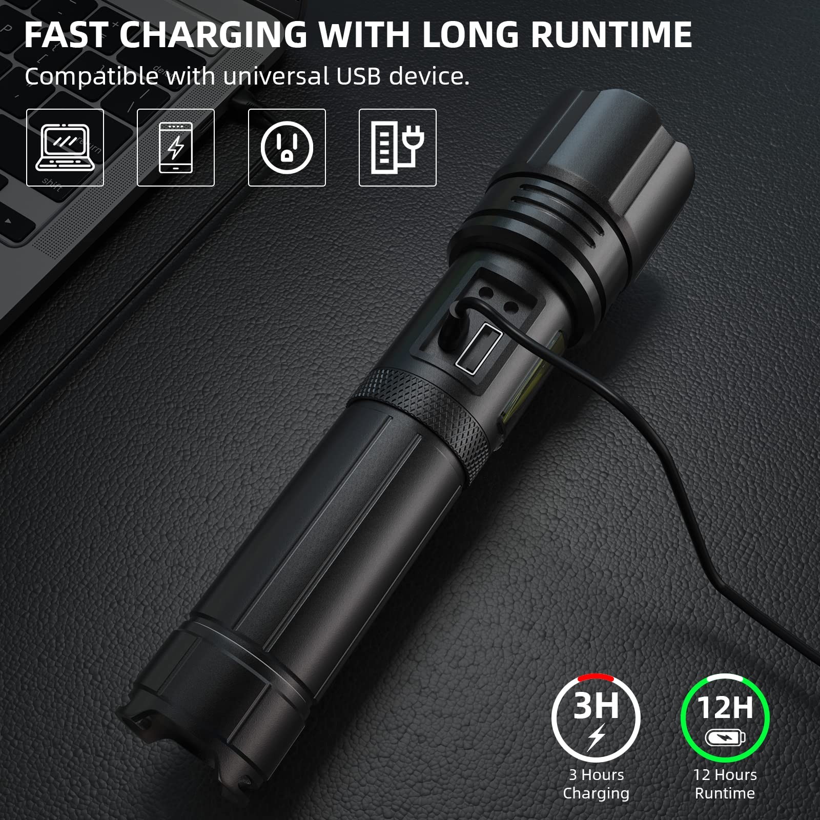 Flashlights High Lumens Rechargeable – 90,000 Lumens, Super Bright Flash Ligh…