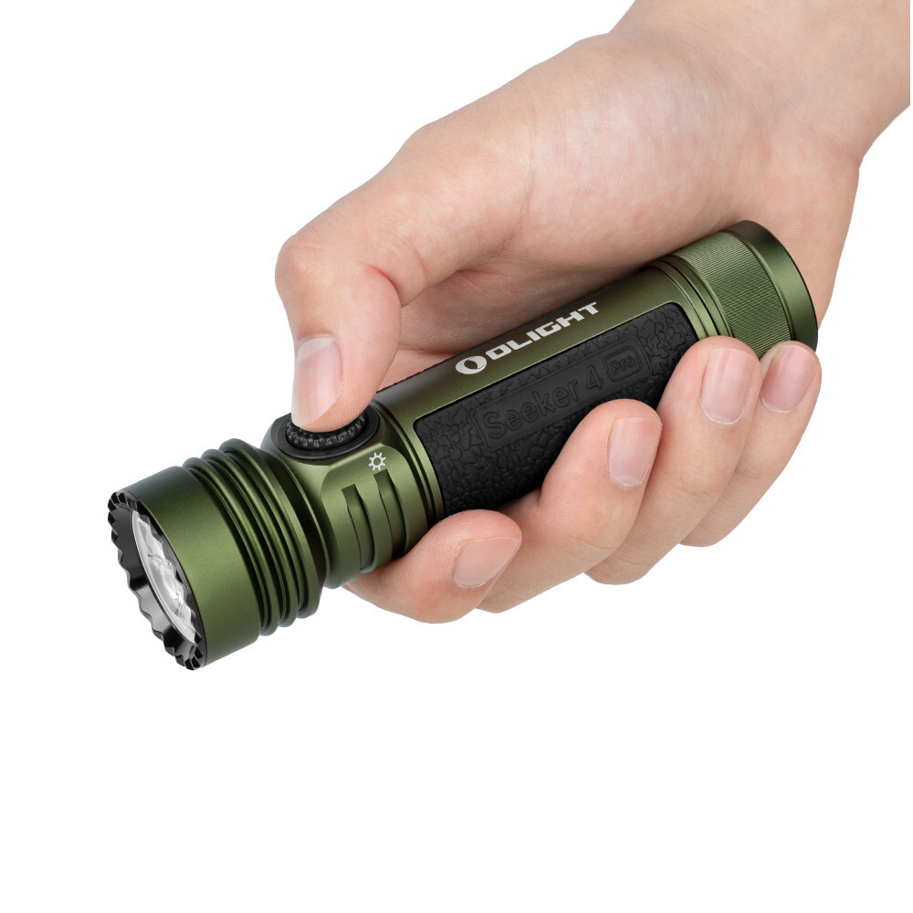 Olight Seeker 4 Pro OD Green Flashlight, Versatile Holster, 4600 Lum, Cool White