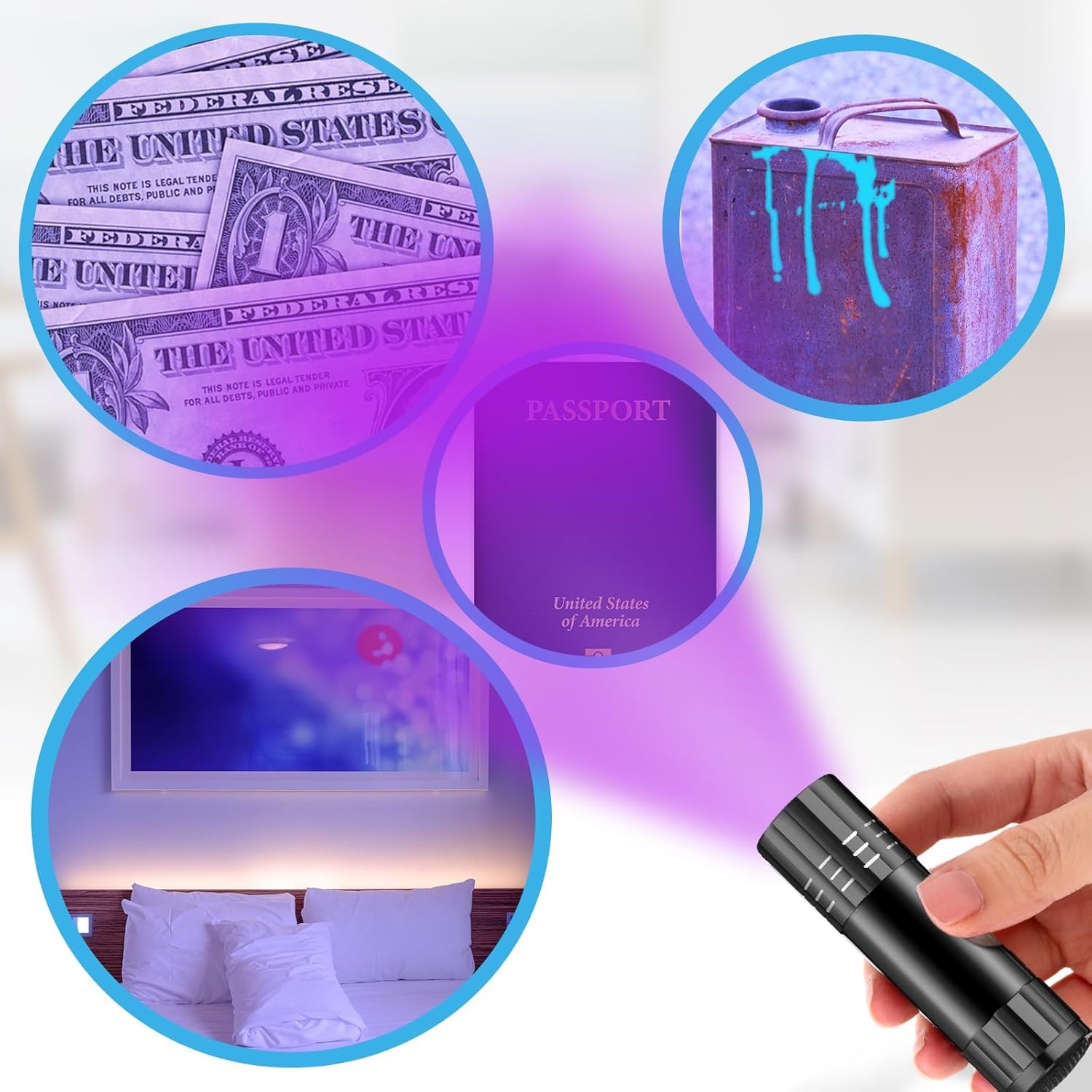12PC UV Flashlight Black Light Super Bright 120000lm Torch Ultra Violet Lamp LED