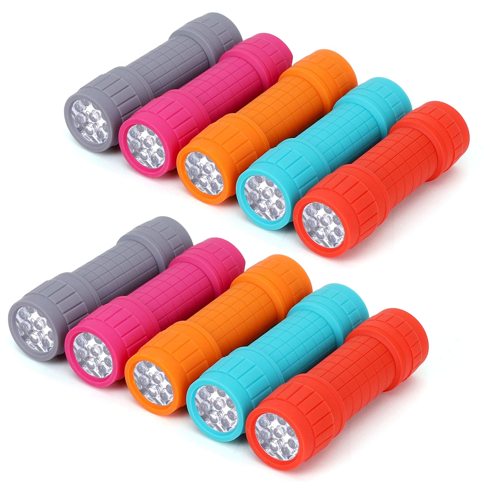 FASTPRO 10-Pack, 9-LED Mini Flashlight Set, AAA Batteries are Included and Pr…