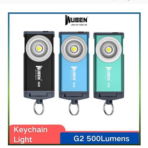 WUBEN G2 500 Lumens USB Type C Rechargeable Keychain Light Mini EDC Flashlight