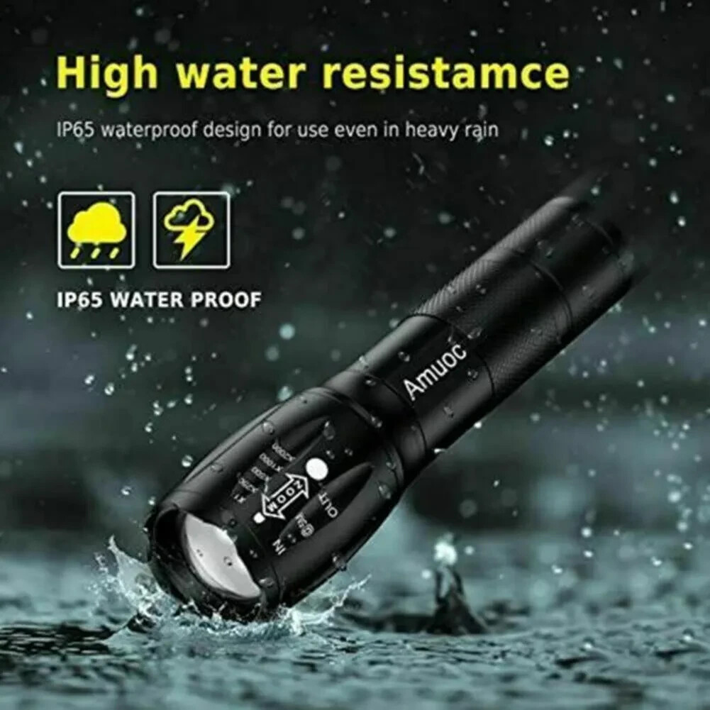 (5 PACK) AMUOC HANDHELD FLASHLIGHTS LED TACTICAL S1000 ZOOMABLE 5 MODES