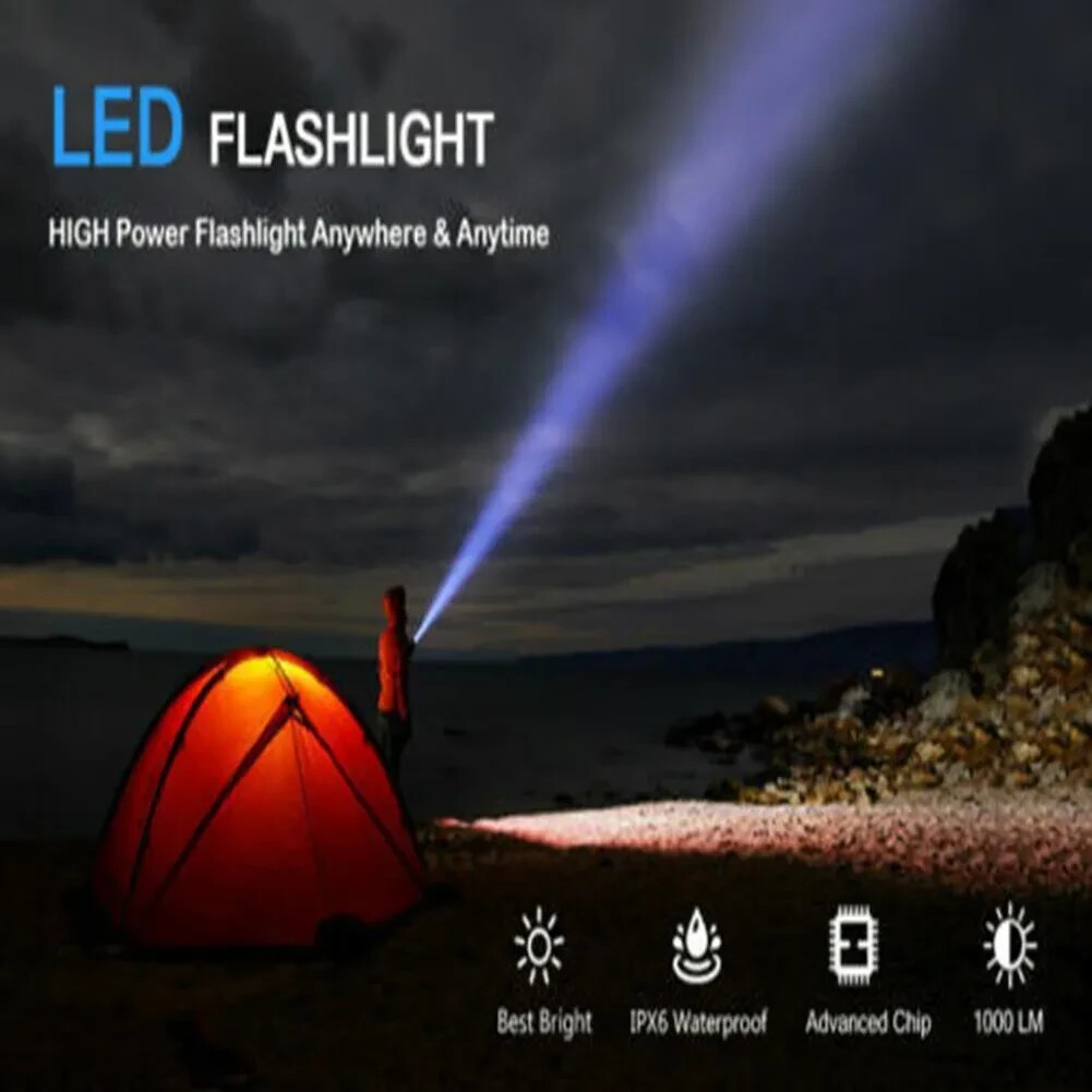 (5 PACK) AMUOC HANDHELD FLASHLIGHTS LED TACTICAL S1000 ZOOMABLE 5 MODES