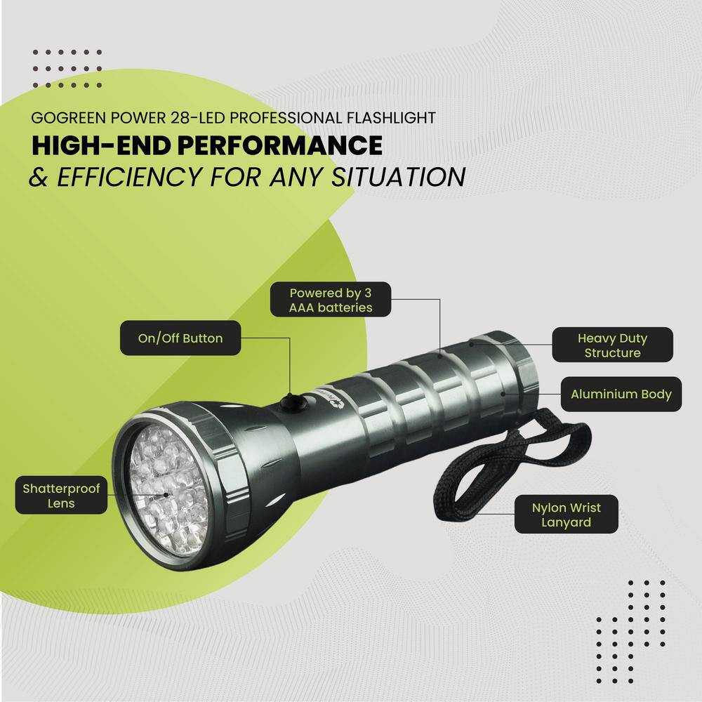 28 LED Professional Flashlight, Silver