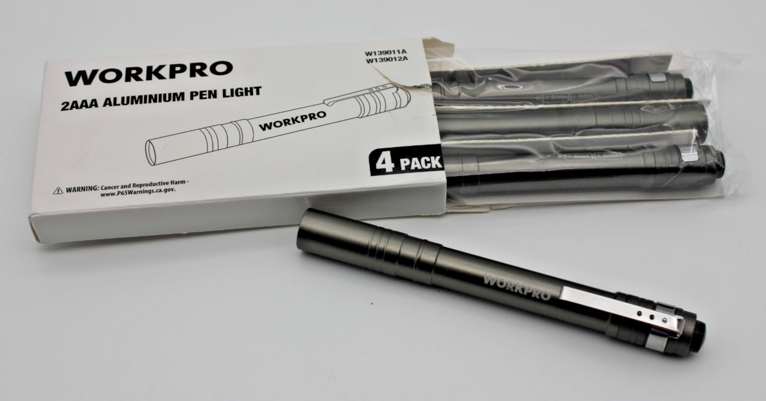 WORKPRO 2AAA Aluminum Pen Light (4 Pack)