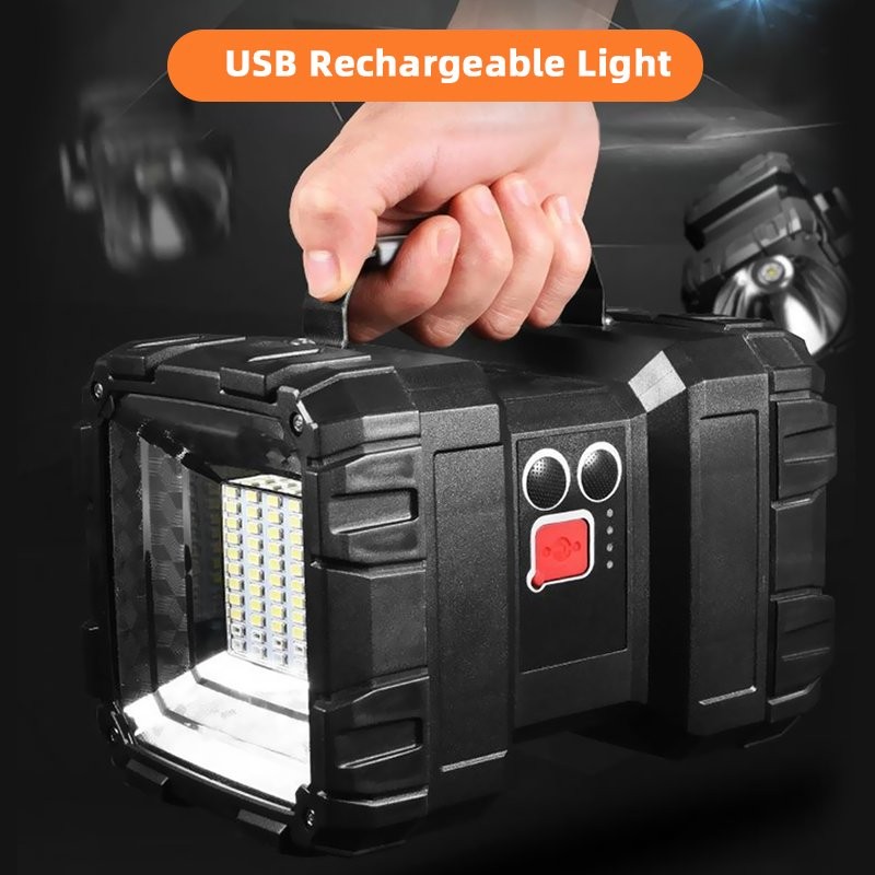 100000LM LED Searchlight USB Rechargeable Flashlight Torch with Built-in Battery
