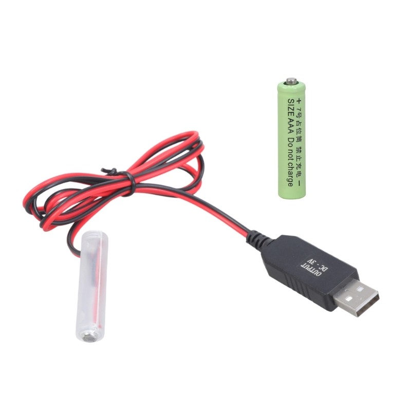 Universal USB 5V to 3V 2Pcs 3A Battery Eliminators USB Power Supply Cable