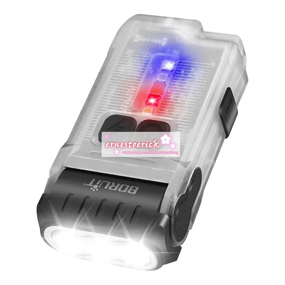 BORUiT V15 LED Keychain EDC Flashlight Type-C Rechargeable V15 Torch Work Light