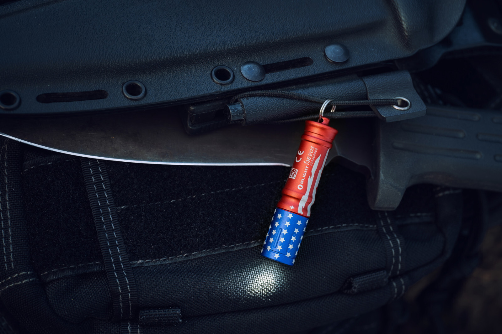 Olight I3E EOS Stars & Stripes Keychain Waterproof Flashlight, 90 Lumen